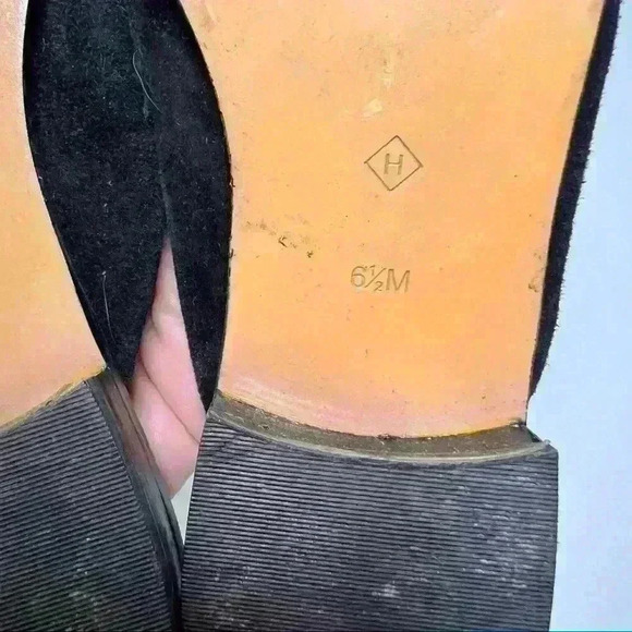 HALOGEN NORDSTROM Women’s Black Suede Mules Slides Sz 6.5 Classic Casual - Picture 8 of 9